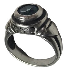 Vintage Sterling Silver 925 London Blue Topaz Ring Size 6. 1/21