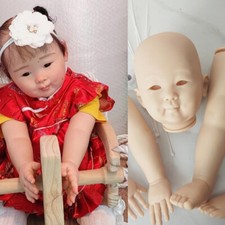 28inch Reborn Baby Doll Unpainted Kit DIY Part Toddler Cute Girl with Cloth Eye