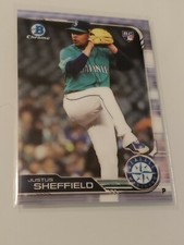 2019 Justus Sheffield RC Bowman Chrome Base #58 - Seattle Mariners RC Rookie