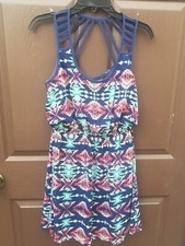 Windsor Womens Blue Sleeveless Casual Fit And Flare Dress Sz Medium