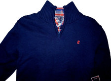 IZOD Sweater  Button Down Shirt Set - NAVY Blue/Dark Orange Boys XL 14/16 NWT