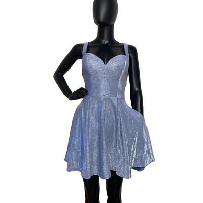 B. Darlin Women's Juniors Glitter Mini Fit & Flare Dress NWD Size 9/10  Den/Sil | eBay
