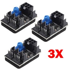 3pc 3-Pin 4-Pin Fan Adapter For PWM PC Case Cooling Fan Hub 8-Way Splitter DC12V