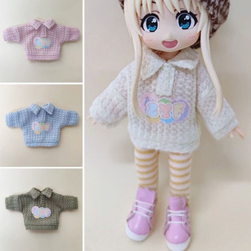 Mini Knitted Sweater Dressing Clothes Tops Casual Dress 1/12 Doll