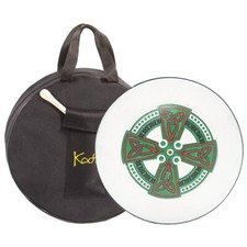 Bodhran 16" with Bag and Beater, Koda Irish Drum, ORANGE AND GREEN CELTIC CROSS