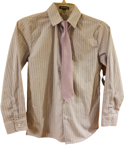 Nwt boys plaid, purple, button down shirt and tie by George sz 12 | eBay