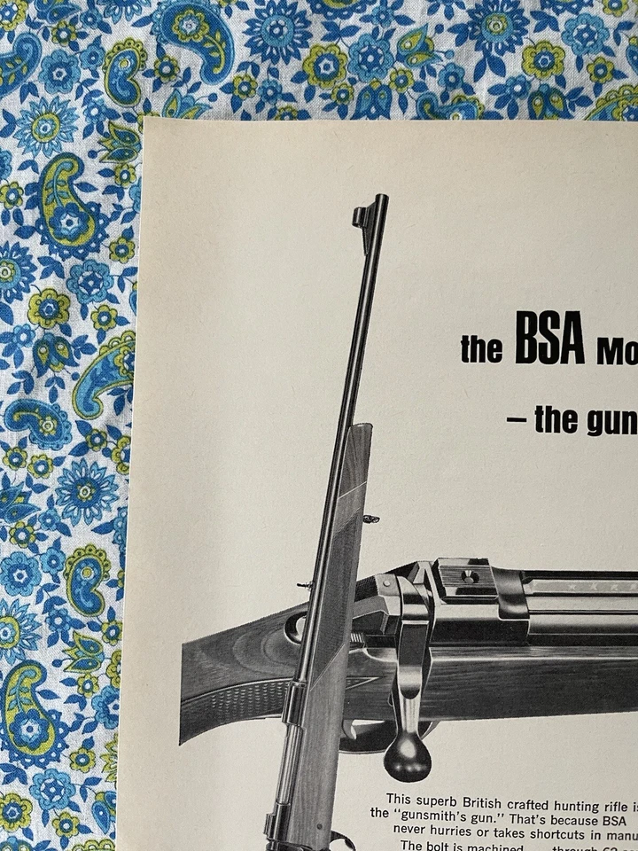 Vintage 1967 BSA Monarch Deluxe Hunting Rifle Print Ad Galef - Image 4 of 4