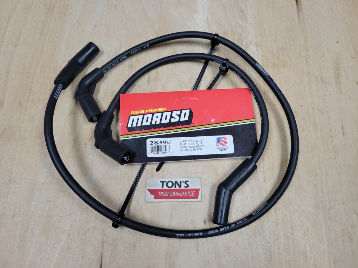 Moroso 28396 Ultra 40 Black Plug Wires Harley H-D FLT FLHT FLHR