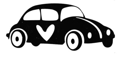Car sticker, Beetle with heart, sticker, cult, tuning