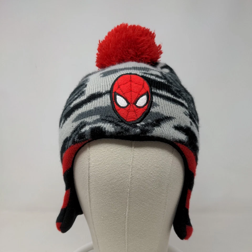 Marvel Spiderman Toddler Boys Knit Beanie Hat Embroidered Logo Multicolor - Image 3 of 4