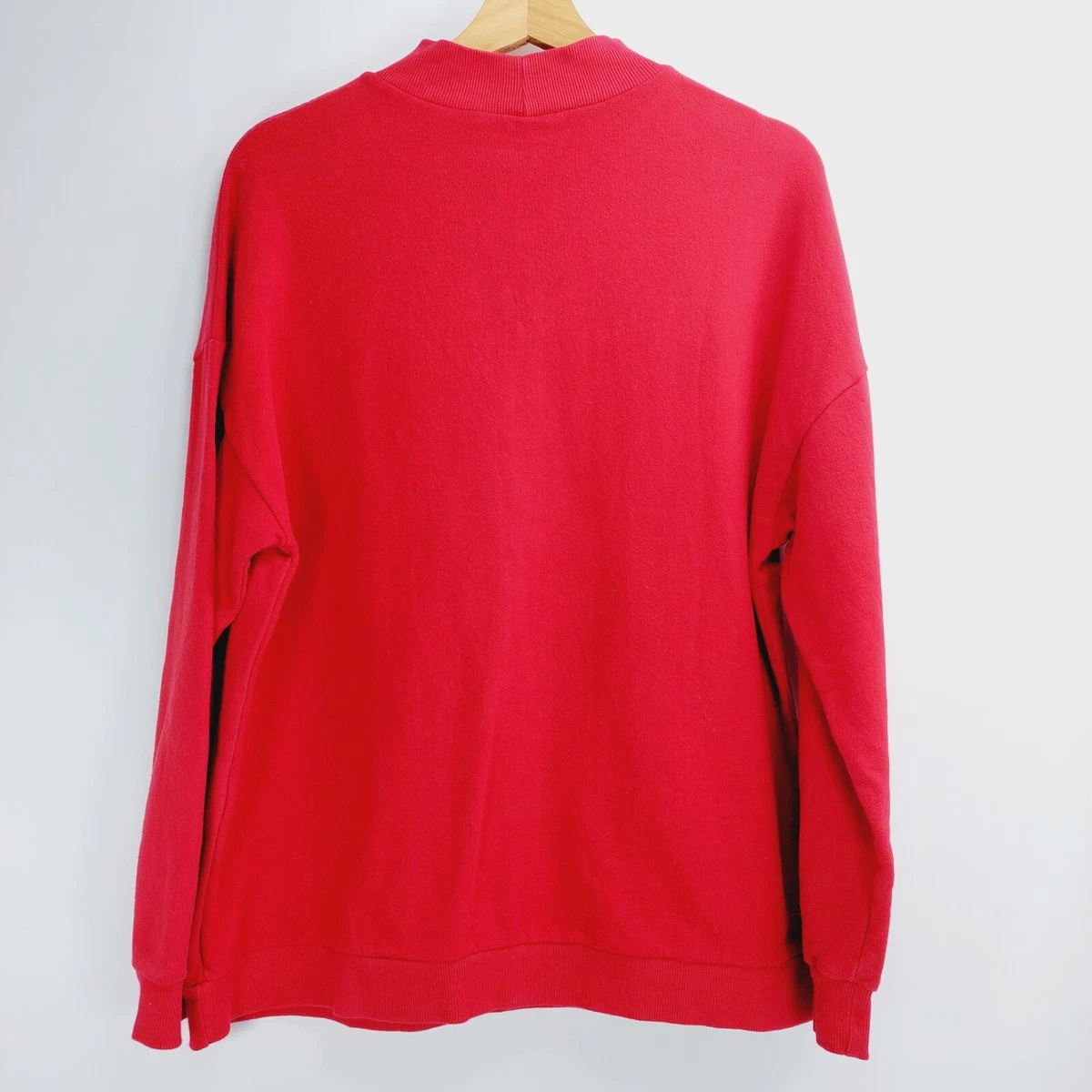 Zara Bijou Karman Oversized Sweatshirt Womens Sz M Red Long Sleeve Crew Neck