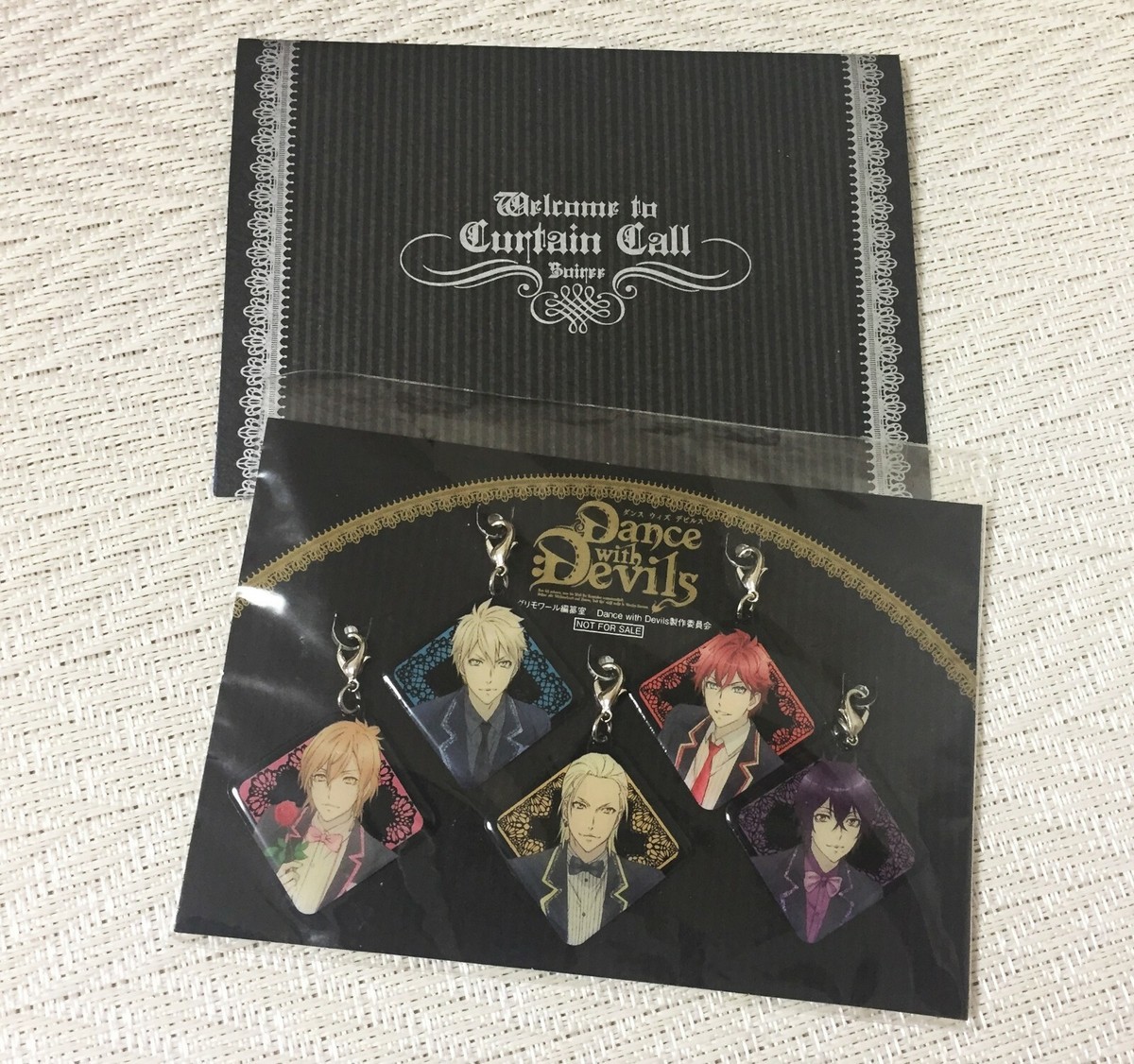 NEW Rare Dance with Devils Fastener Charm Set of 5 & Card Limited
