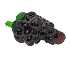 Purple Grape Cluster glass ~ 6"x2.5" approx. realistic heavy paperweight decor