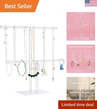 Clear Acrylic 2-Tier Jewelry Stand - Elegant Organizer for Necklaces Bracelets