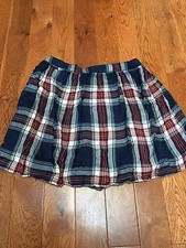 Abercrombie  Fitch Checker Plaid Blue red white yellow mini skirt M School