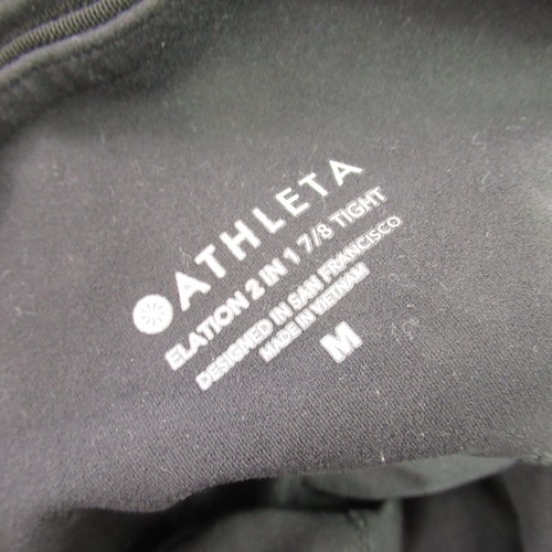 Athleta Leggings Shorts Womens Medium Workout Gym Stretch Lightweight Black Yoga - Picture 9 of 9