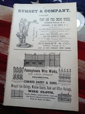 1889 Print Ad RUMSEY & COMPANY Seneca Falls New York Pump & Fire Engine Works 