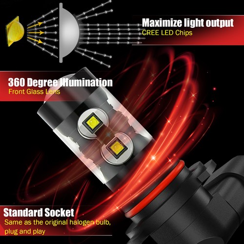 JDM ASTAR 2x 9006 HB4 1600Lm 50W Fog Lights Xenon White 10SMD LED Bulbs - Picture 5 of 8