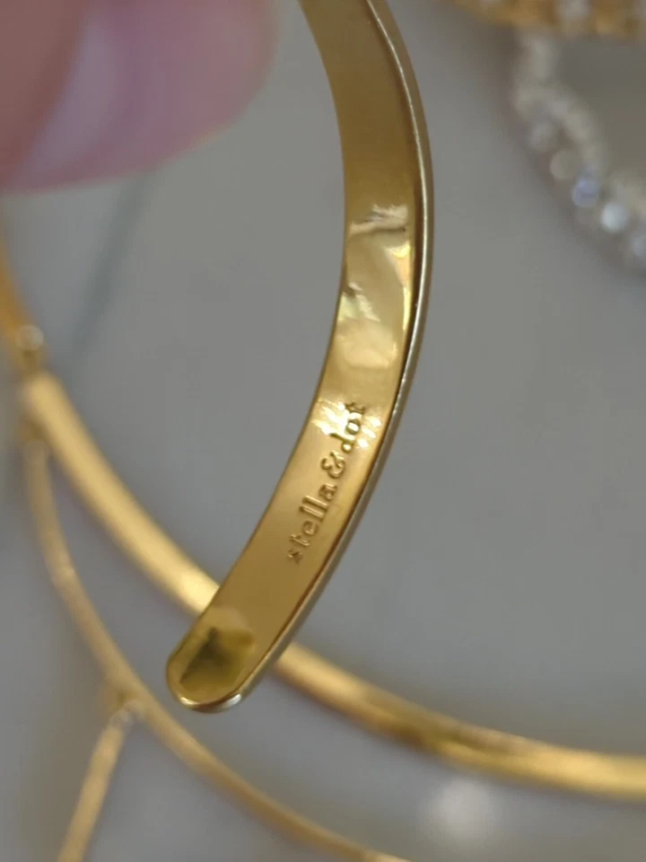 Pulseras de collar Stella & Dot oro piedra blanca renacimiento egipcio puño elástico Foto 4 de 4
