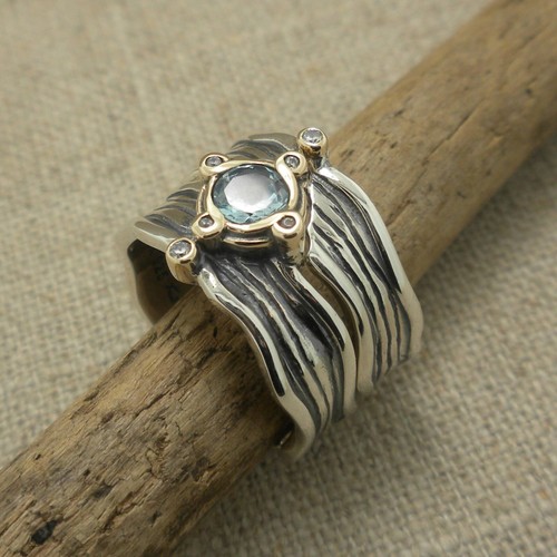 Sterling Silver &10K Sky Blue Topaz Ring by Keith Jack Gift Boxed Various Sizes - 第 8/11 張圖片