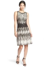 Nic + Zoe 123773 'Falling Lines Twirl' Jacquard Knit Dress Sz PM $218