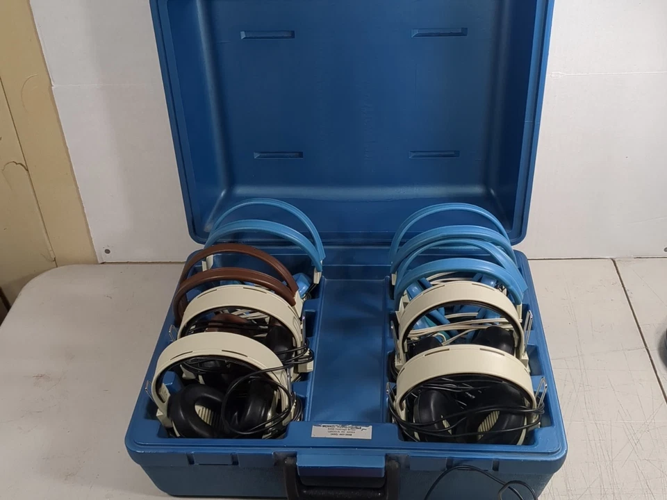 Auriculares Telex 610-1 y Califone 2924AV con placa y caja azul Foto 4 de 4