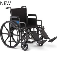 Medline Comfortable Folding Wheelchair with Swing-Back, Desk-Length Arms, NEW