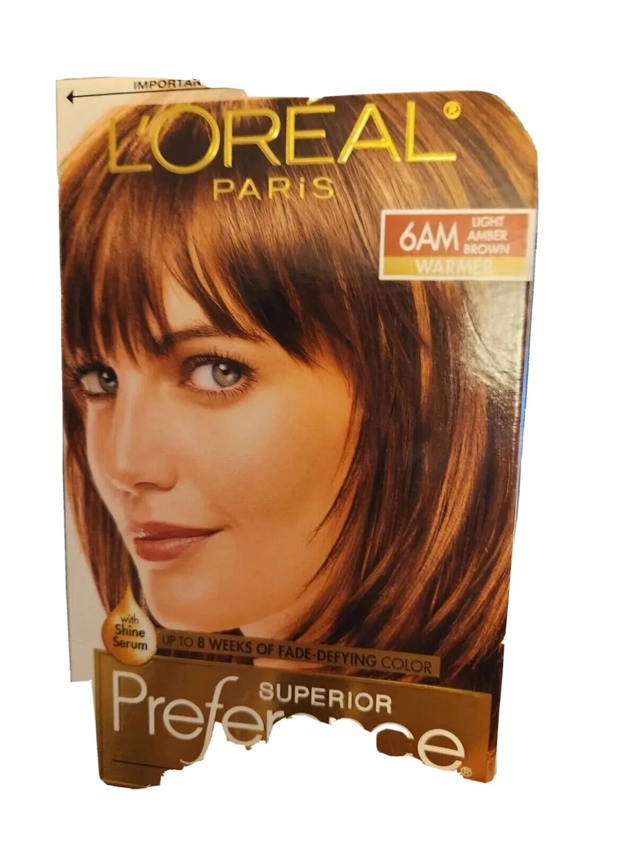 SAALE! L 'Oreal Paris Hair Color 6AM Light Amber Brown 6 PACK LOT