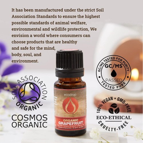 Grapefruit Essential Oil Organic Pure Pink Natural Therapeutic Aromatherapy Oils - Picture 3 of 6