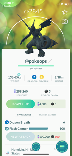 Pokemon Go Zekrom Ultra Friend 如果需要或注册 Ebay