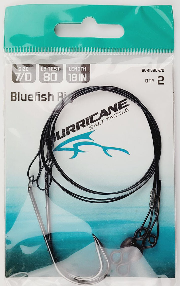 10 Wire Leader Bluefish Rigs Hurricane BUR18807/0 Saltwater Baitholder