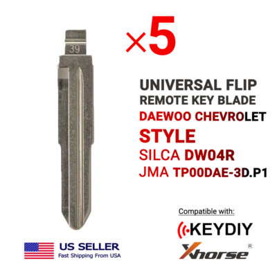 5x Flip Remote Key Blades Xhorse and Keydiy Daewoo Chevrolet Type DW04R 