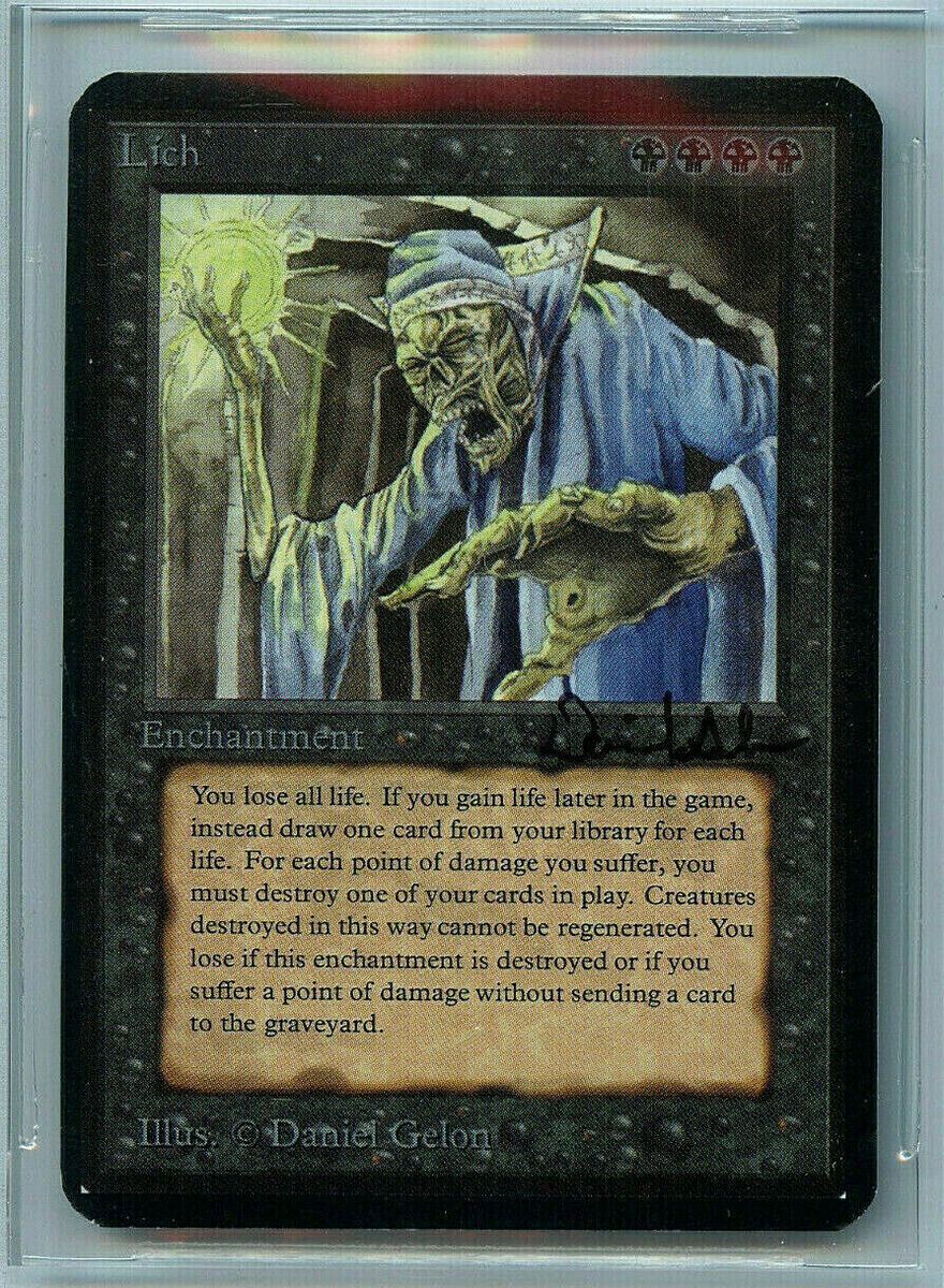 MTG Alpha Lich BGS 8.5 NM-MT+ BAS 10 Signed Magic card MTG Alpha Lich BGS 8.5 NM-MT+ BAS 10 Signed Magic card