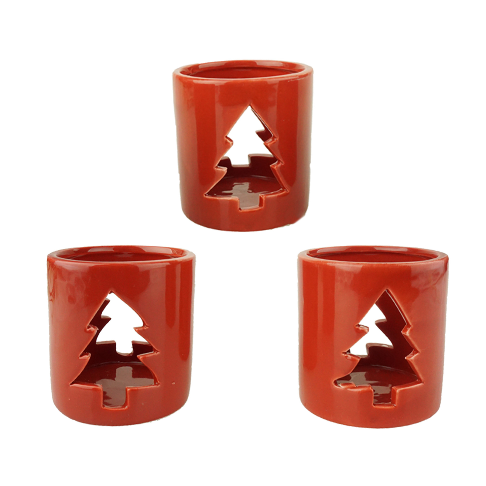 Ceramic Tree Candle Holders, Red, 31/4Inch, 3Count eBay