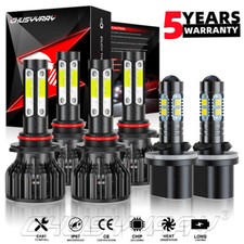 For Tahoe 2001-2006 - 6x Combo LED Headlight High Low Beam Fog Light Bulbs 6000K