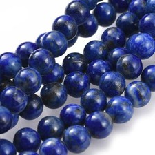 Lapis Lazuli Gemstone Round Beads - Natural Blue Crystals - 6mm Dia - 1 Strand