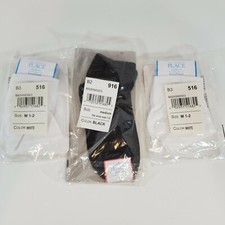 Lot of 3 Childrens Place Girls Socks Size M Shoe Size 1-2 Black White New