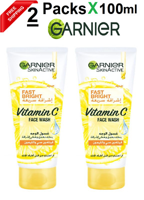 Garnier Skin Active Fast Bright Face Wash With Vitamin C And Lemon - (2 X 100ml)