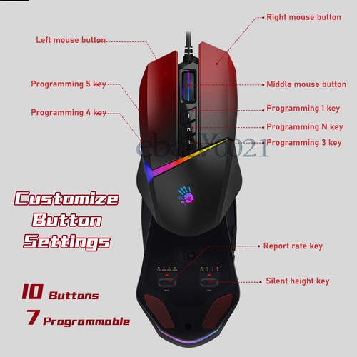 Mouse Sangriento A4TECH V8M Max Bloody Juegos E-sports Mouse Programación - Imagen 4 de 13