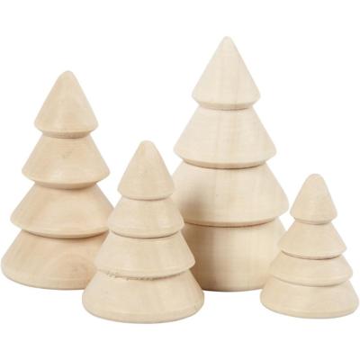 4 x verschiedene Größen Kaiserin Holz Rundkegel Weihnachtsbäume für Dekoration Handwerk