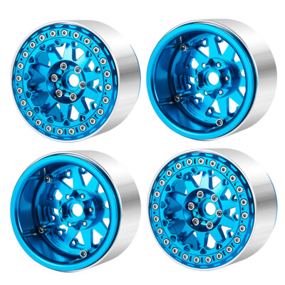 4x 2.2'' Metal Beadlock Wheel Rim w/Outer Rings For 1/10 Axial SCX10 90046 Wraith
