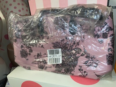 Borsa Tote Victoria's Secret Rosa Stamap Floreale In Tela - Viaggio E Spiaggia - Nuova Con Etichette - Foto 5