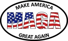 MAKE AMERICA GREAT AGAIN MAGA TRUMP AMERICANFLAG DECAL BUMPER STICKER POLITICAL