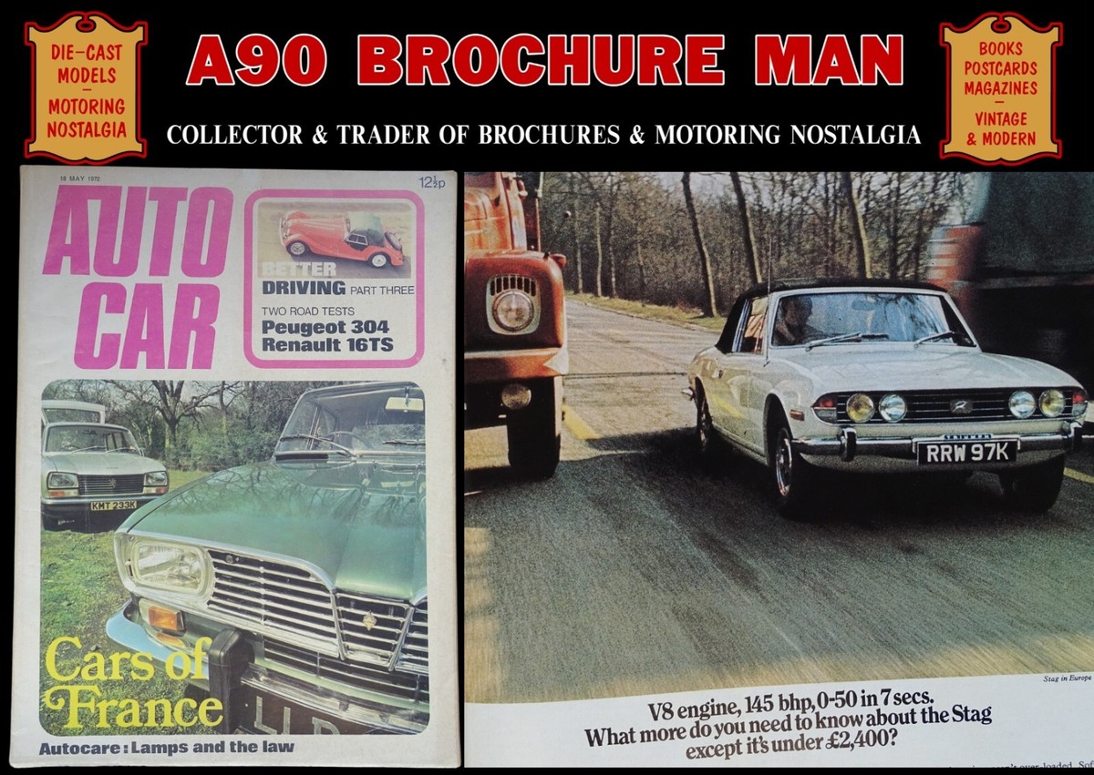 OLD AUTOCAR CAR MAGAZINE 1972; FRENCH CARS; DS21 TEST; MONACO F1