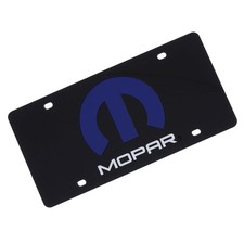 Mopar Dual Logo License Plate Black Mopar Dual Logo License Plate Black