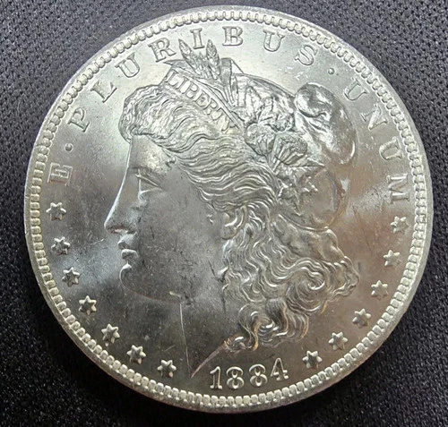 1884-O Morgan (Proof-Like) Uncir Silver Dollar. Extra Beautiful and Authentic!