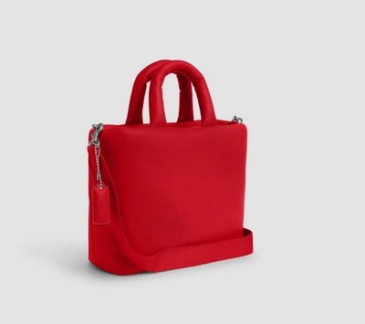 Buy Coach Pillow Tote In Smooth leather CP095 Bright Poppy online