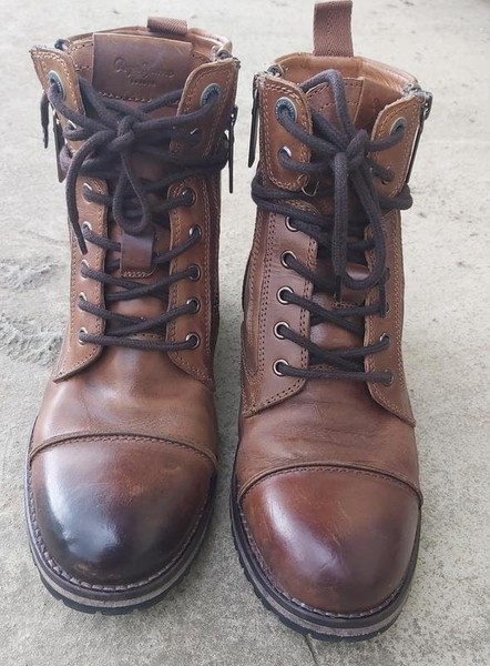 Women Pepe Jeans Boots Brown Leather 38 #C681