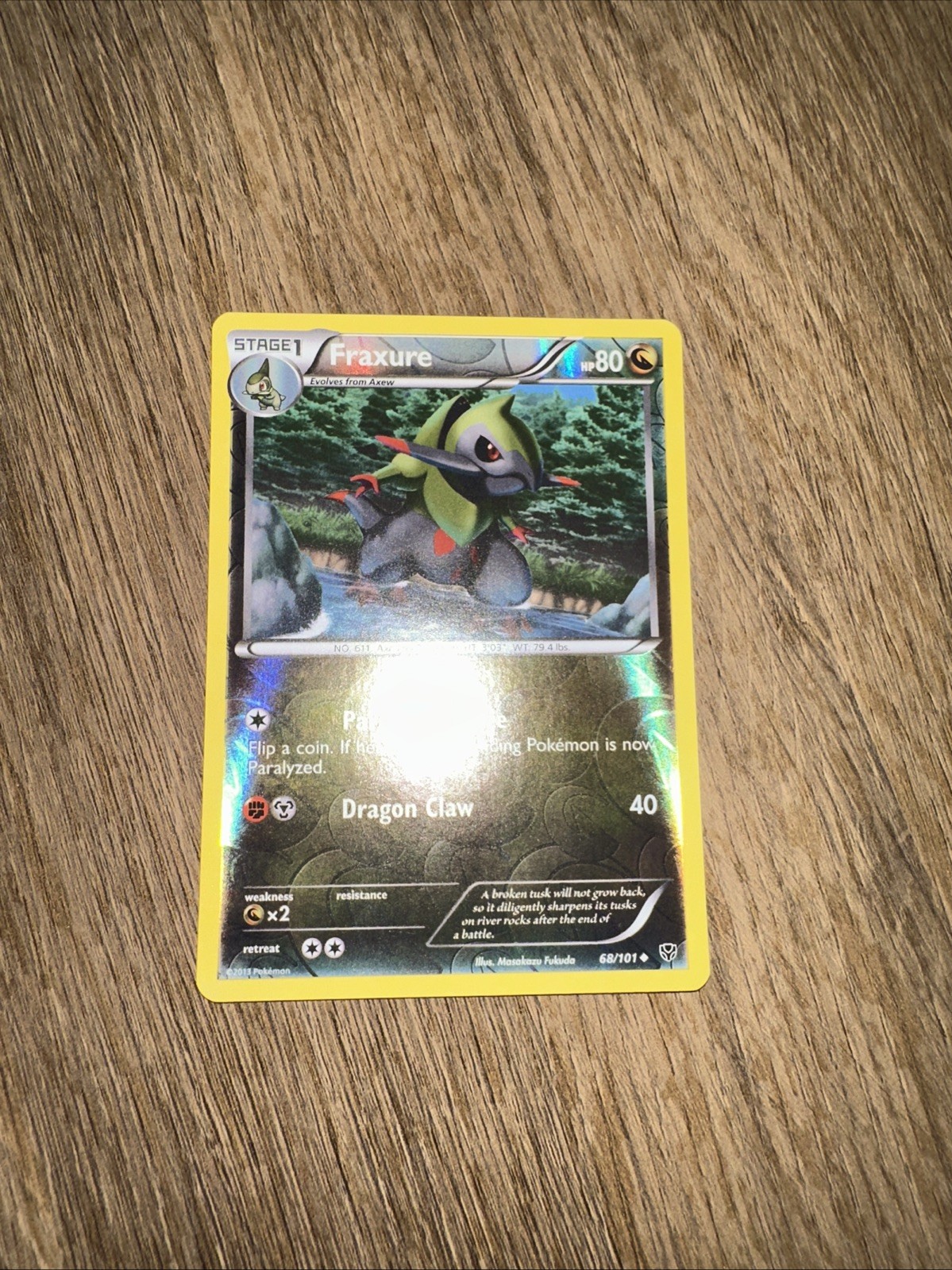 Pokémon TCG Fraxure 68/101 Plasma Blast Reverse Holo NM/LP