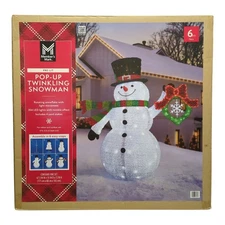 Member's Mark 6' LED Pre-Lit Pop-up Twinkling Snowman